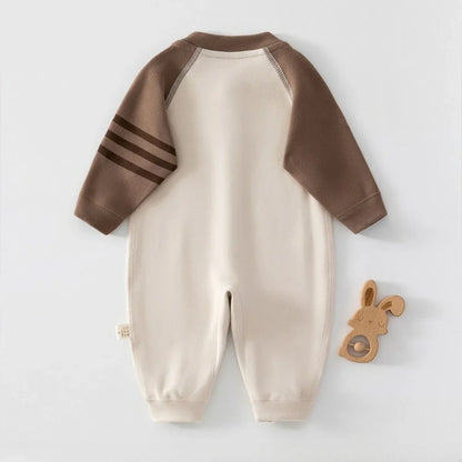Baby Patchwork Autumn Jumpsuit – Cozy Style for Little Explorers - LunaKit Baby