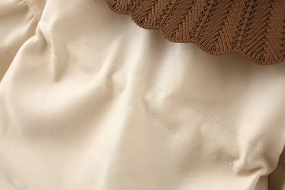 Baby Girl Winter Coat – Korean Style PU Jacket with Doll Collar - LunaKit Baby