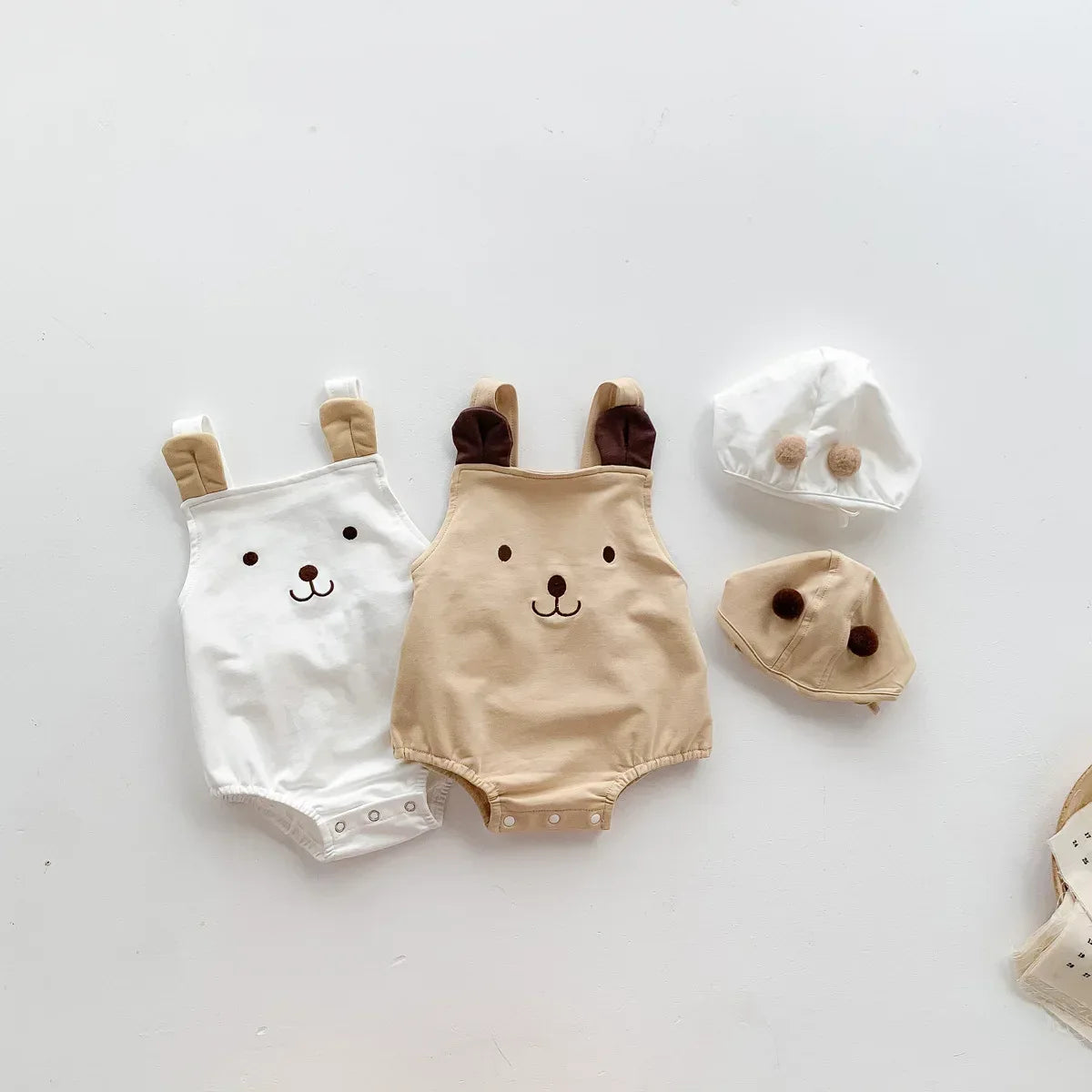 Baby Bear Jumpsuit & Hat Set – Sweet Summer Comfort with Charm - LunaKit Baby
