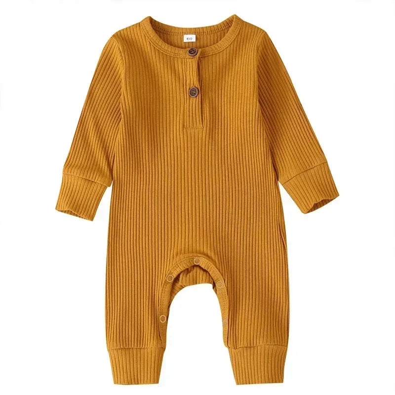 Baby Ribbed Cotton Romper – Soft Texture for Stylish Little Days - LunaKit Baby