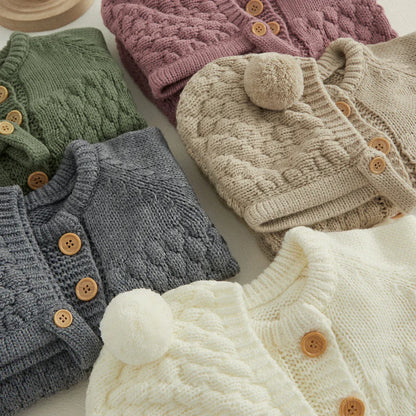 Baby Knit Romper & Bear Hat Set – Cozy Winter Comfort with Charm - LunaKit Baby
