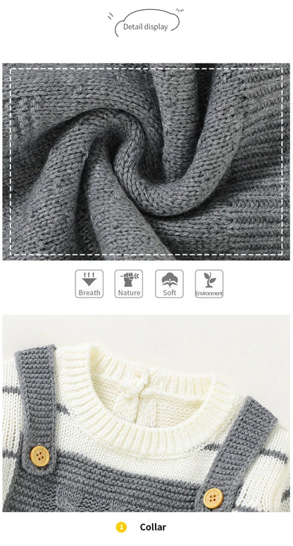 Baby Knitted Romper – Cozy Warmth for Snug Winter Days - LunaKit Baby