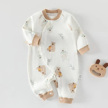 Baby Cotton Floral Animal Onesie – Gentle Style for Little Days - LunaKit Baby