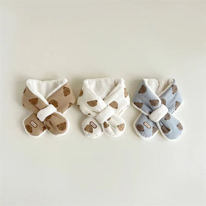 Baby Plush Bear Scarf – Cozy Neck Warmth with Sweet Style - LunaKit Baby