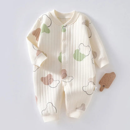 Baby Thick Cotton Winter Pajama Romper – Cozy Sleep for Cold Nights - LunaKit Baby