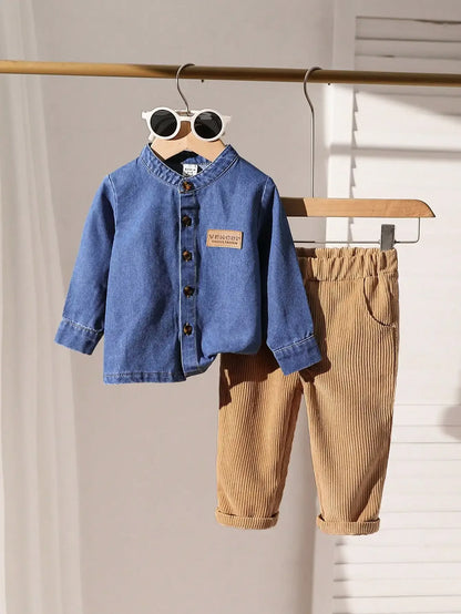 Baby Boy Denim Shirt & Pants Set – Casual Comfort for Little Gentlemen - LunaKit Baby