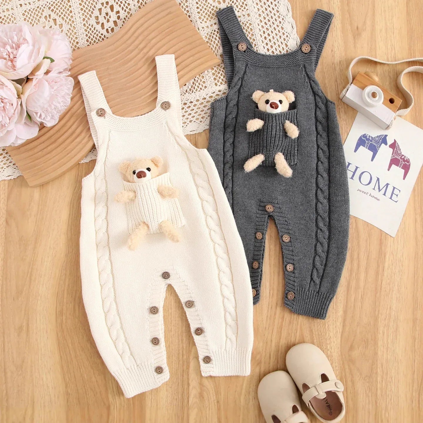 Spring Knit Baby Overalls – Light Comfort for Little Explorers - LunaKit Baby