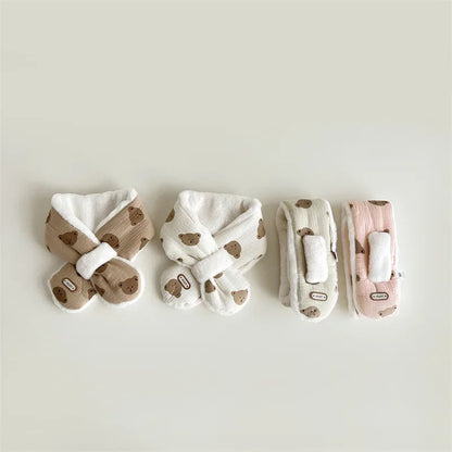 Baby Plush Bear Scarf – Cozy Neck Warmth with Sweet Style - LunaKit Baby