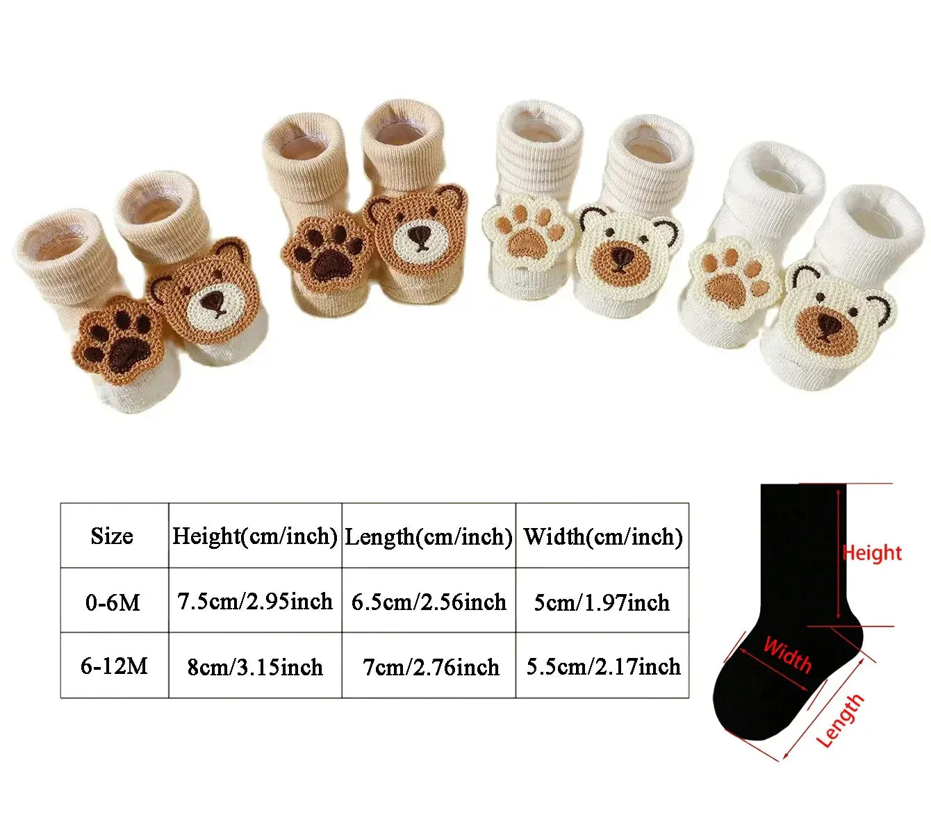 Baby Non-Slip Sock Set – Warm, Safe Steps for Little Feet - LunaKit Baby