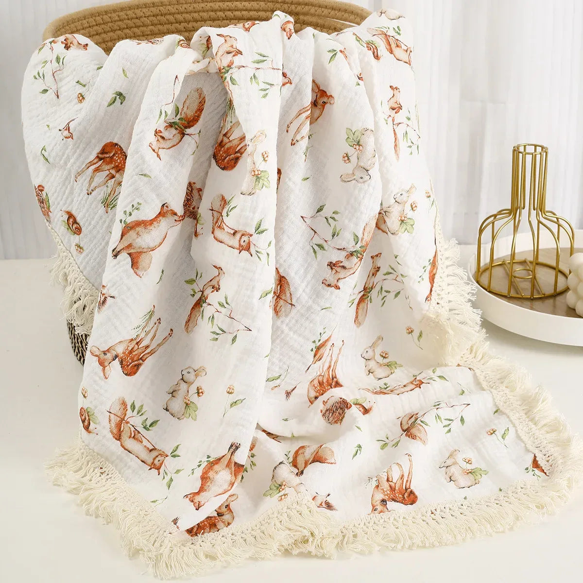 Cotton Muslin Swaddle Blanket – Breathable Luxury for Baby Comfort - LunaKit Baby