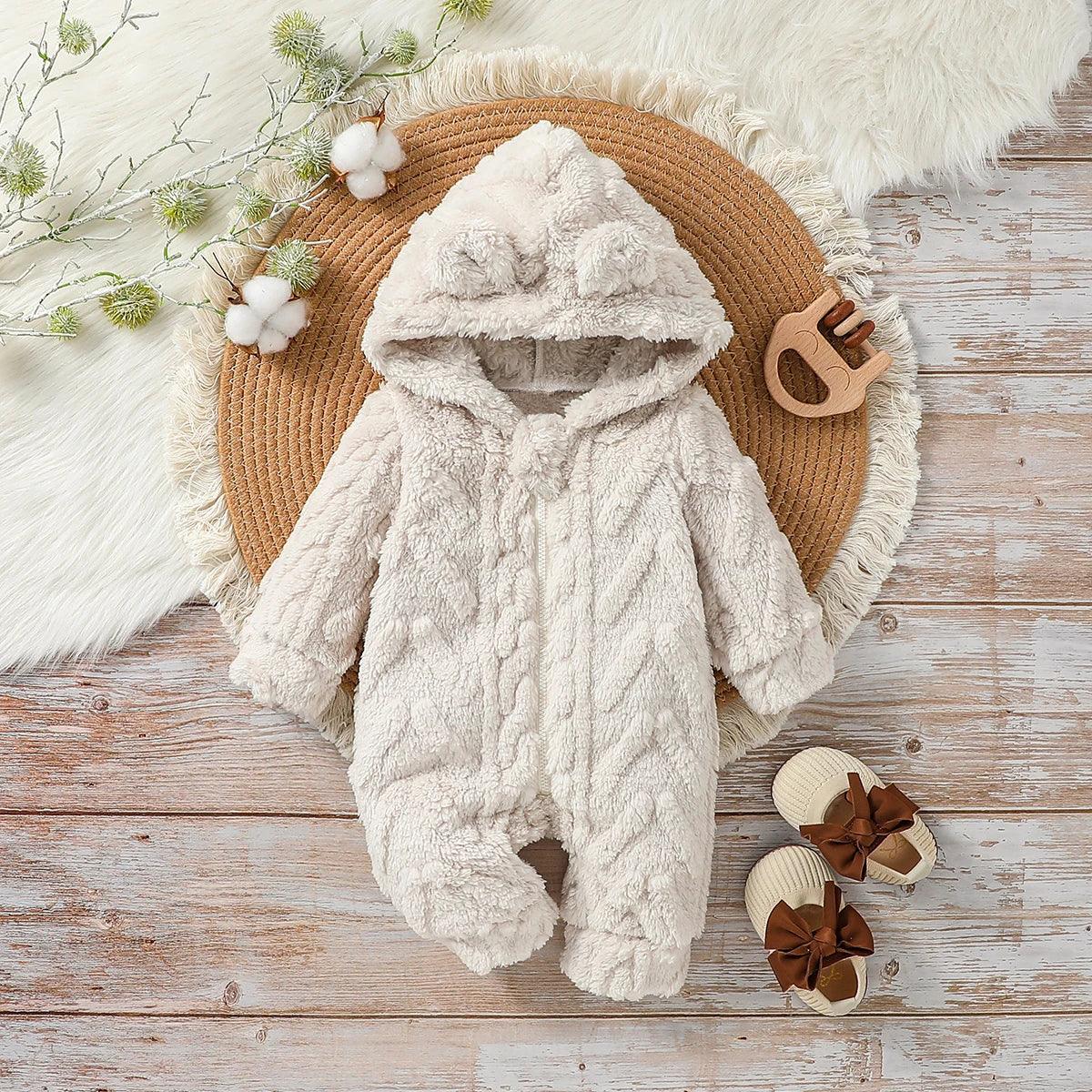 Baby Boy Plush Winter Jumpsuit – Cozy Warmth for Cold Days - LunaKit Baby