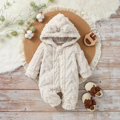 Baby Boy Plush Winter Jumpsuit – Cozy Warmth for Cold Days - LunaKit Baby
