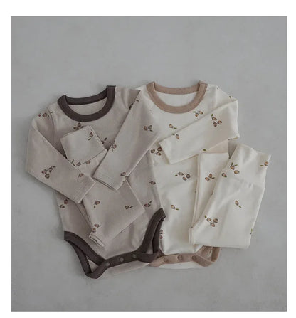 Baby Floral Cotton 2-Piece Set – Cozy Charm for Growing Little Ones - LunaKit Baby