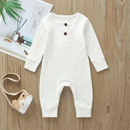 Baby Ribbed Cotton Romper – Soft Texture for Stylish Little Days - LunaKit Baby