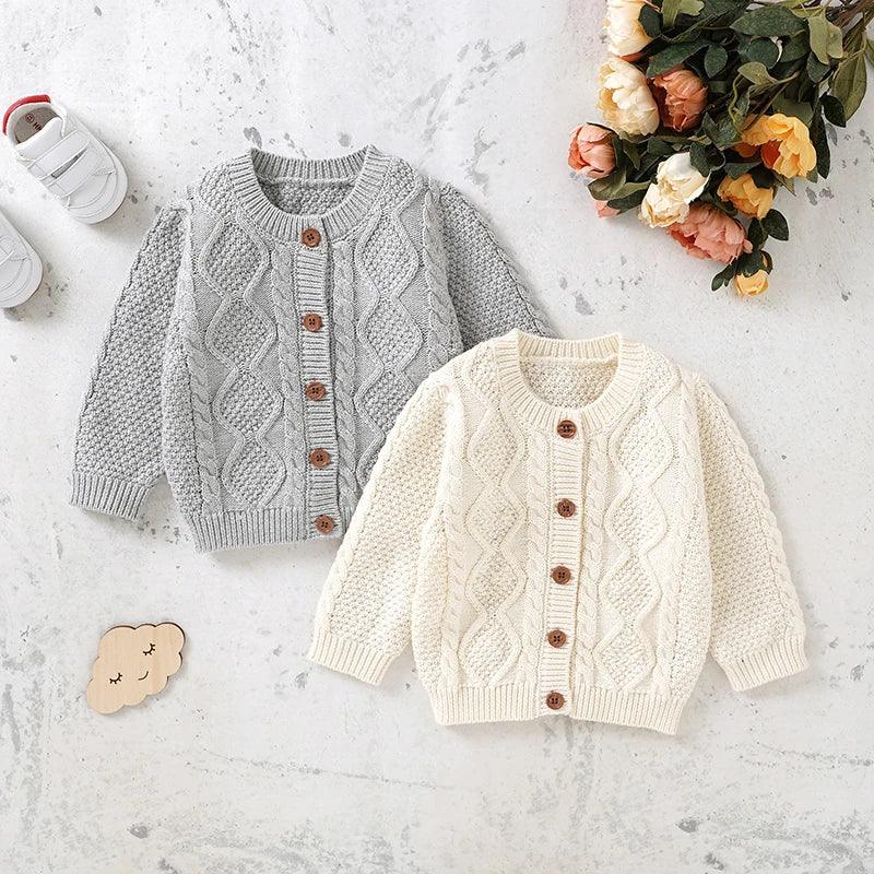 Baby Cotton Knit Cardigan – Soft Layering for Cozy Little Days - LunaKit Baby