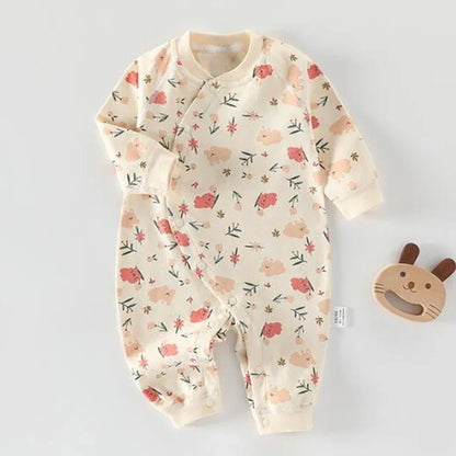 Baby Cotton Floral Animal Onesie – Gentle Style for Little Days - LunaKit Baby
