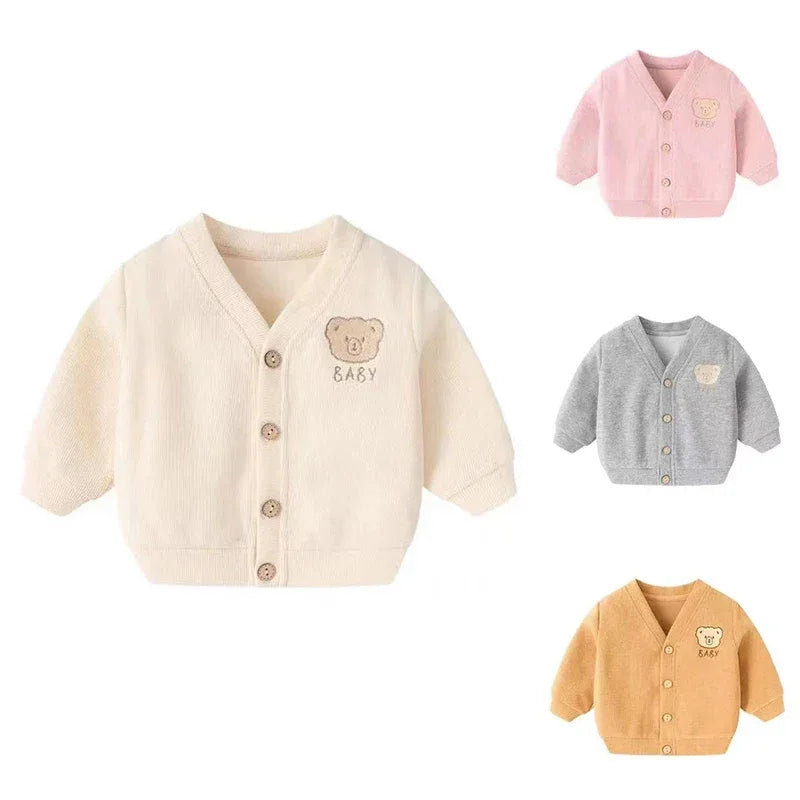 Toddler Bear Knit Cardigan – Cozy Warmth with Cute Charm - LunaKit Baby