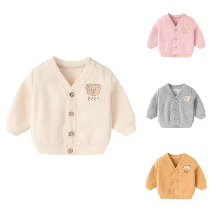 Toddler Bear Knit Cardigan – Cozy Warmth with Cute Charm - LunaKit Baby