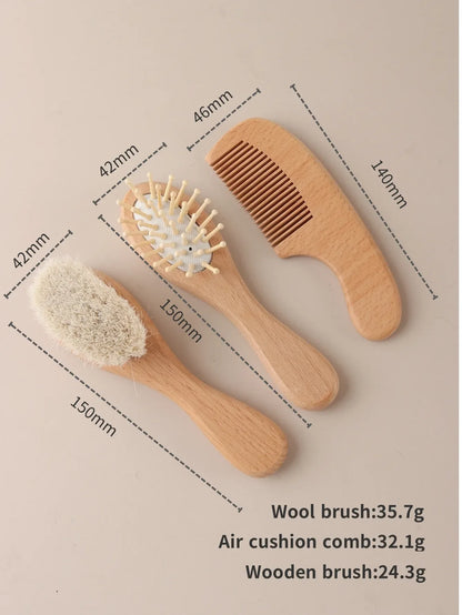 Baby Comb & Brush Set – Soft, Natural Care for Newborns - LunaKit Baby