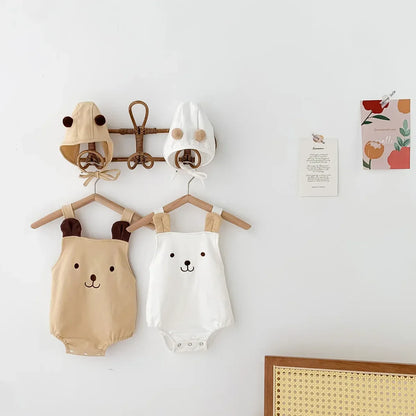 Baby Bear Jumpsuit & Hat Set – Sweet Summer Comfort with Charm - LunaKit Baby