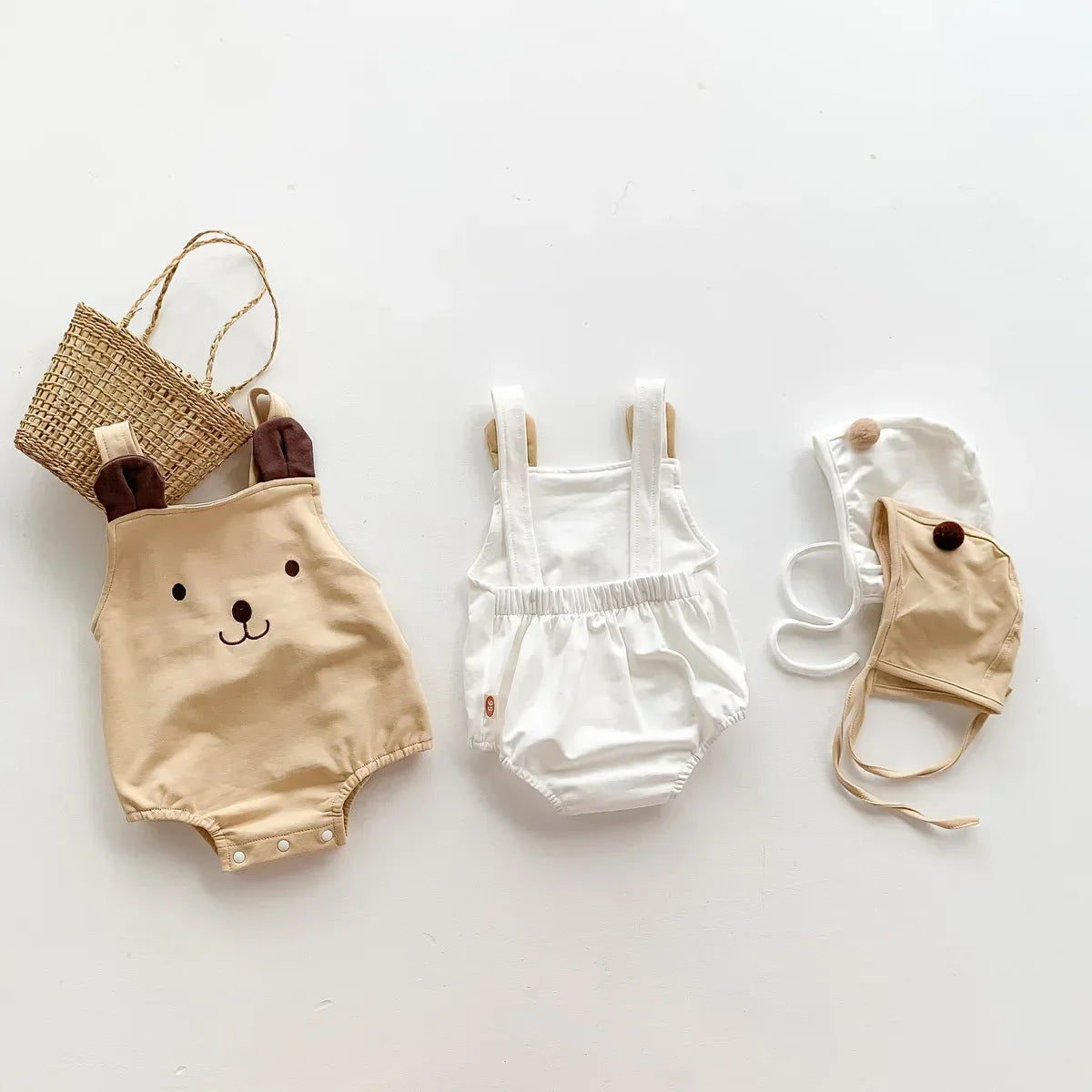Baby Bear Jumpsuit & Hat Set – Sweet Summer Comfort with Charm - LunaKit Baby