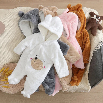 Baby Plush Animal Romper – Cozy Cuteness for Cool Days - LunaKit Baby