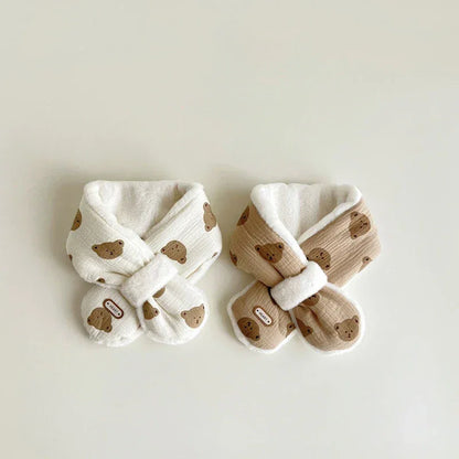 Baby Plush Bear Scarf – Cozy Neck Warmth with Sweet Style - LunaKit Baby