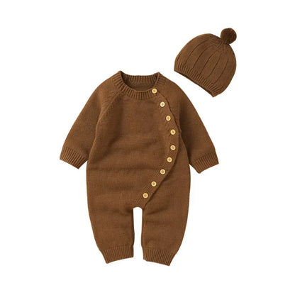 Baby Knit Jumpsuit & Hat Set – Cozy Warmth for Little Ones - LunaKit Baby