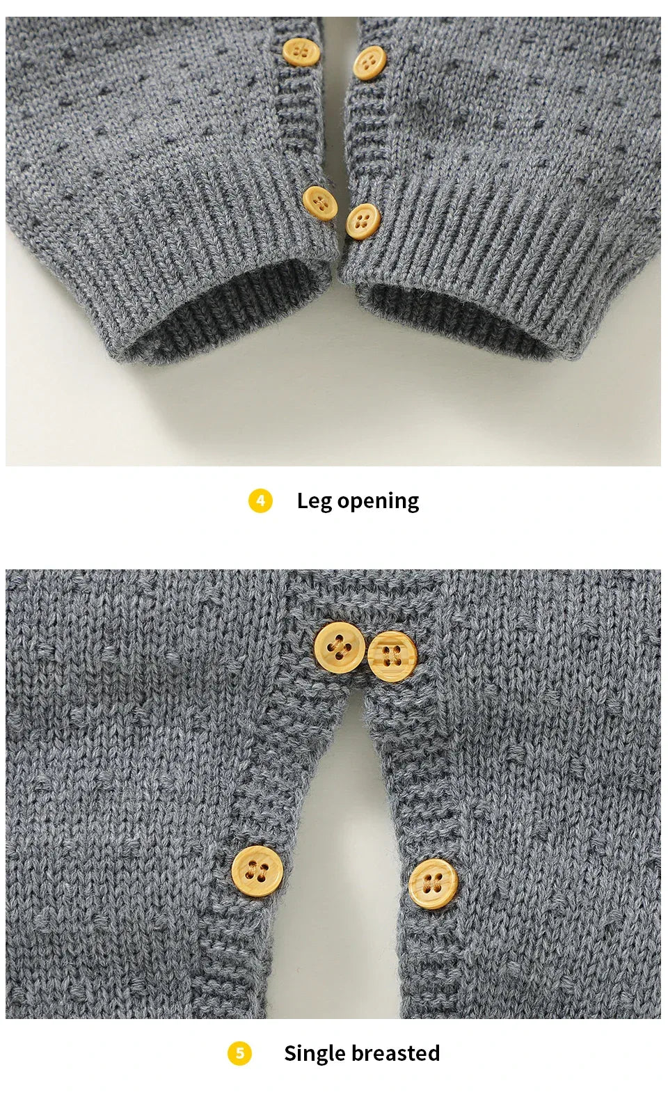 Baby Knitted Romper – Cozy Warmth for Snug Winter Days - LunaKit Baby