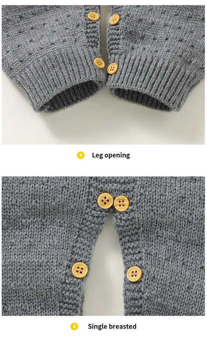 Baby Knitted Romper – Cozy Warmth for Snug Winter Days - LunaKit Baby