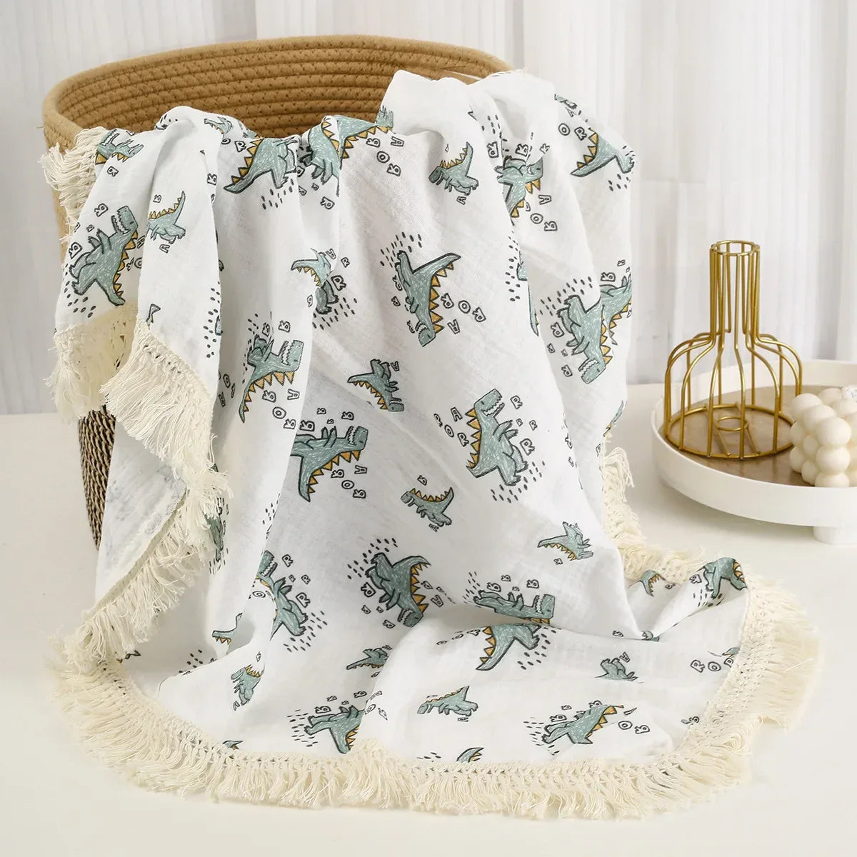 Cotton Muslin Swaddle Blanket – Breathable Luxury for Baby Comfort - LunaKit Baby