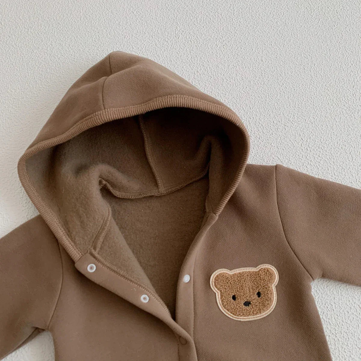 Baby Bear Hooded Winter Jumpsuit – Cozy Warmth for Little Cubs - LunaKit Baby