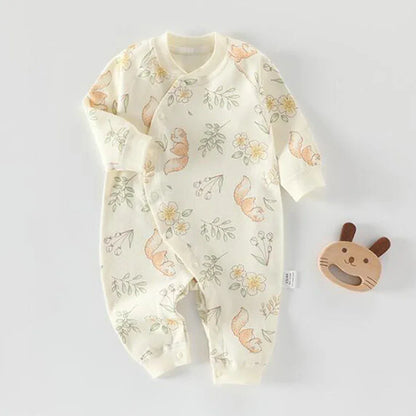 Baby Cotton Floral Animal Onesie – Gentle Style for Little Days - LunaKit Baby