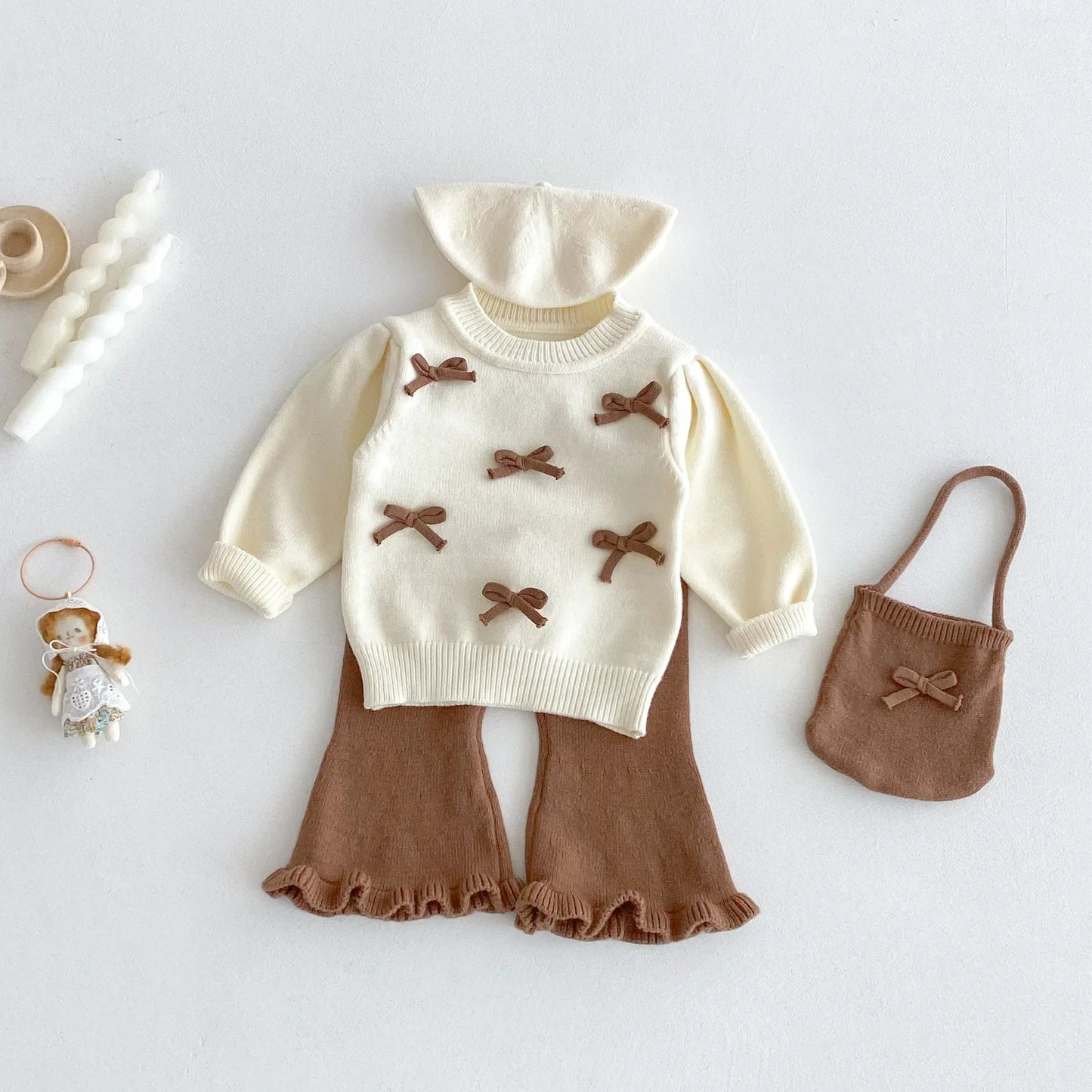Baby Girl Knitted Outfit Set – Elegant Style for Sweet Moments - LunaKit Baby