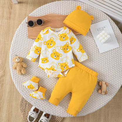 Baby Boy 4-Piece Outfit Set – Bear Style for Sweet Little Days - LunaKit Baby