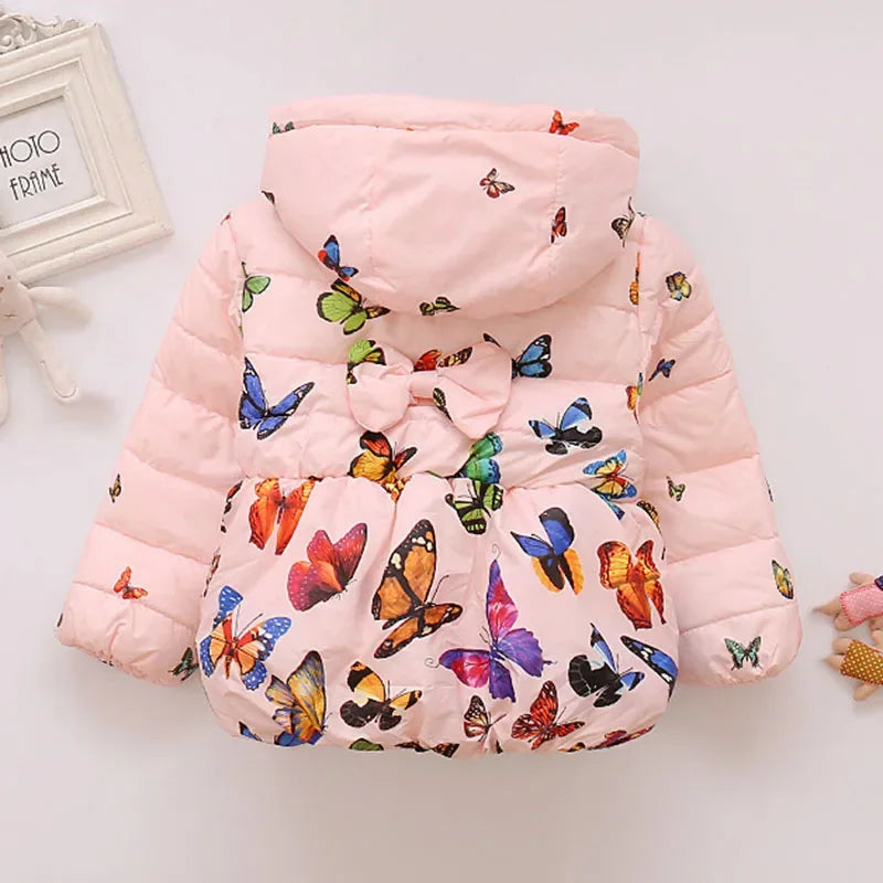 Baby Girl Winter Parka – Cozy Hooded Warmth with Butterfly Charm - LunaKit Baby