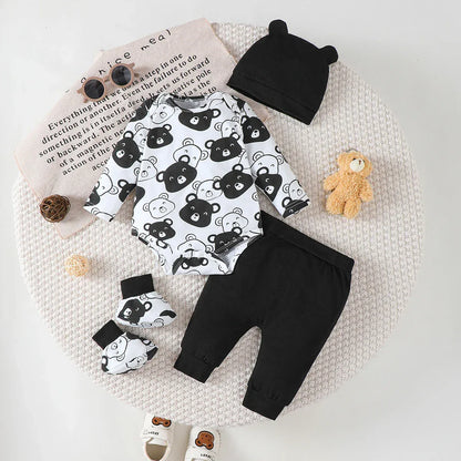 Baby Boy 4-Piece Outfit Set – Bear Style for Sweet Little Days - LunaKit Baby