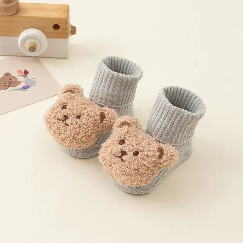 Baby Bear Anti-Slip Socks – Warm, Safe Steps for Little Feet - LunaKit Baby