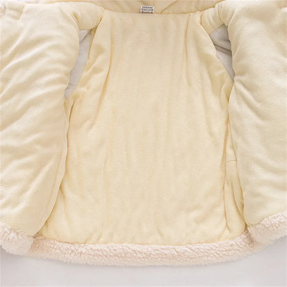 Baby Girl Winter Hooded Jacket – Bear Ears & Cozy Princess Warmth - LunaKit Baby