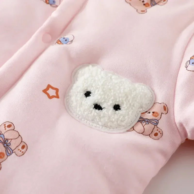 Baby Teddy Bear Cotton Winter Romper – Cozy Cuteness for Cold Days - LunaKit Baby