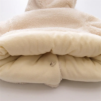 Baby Girl Winter Hooded Jacket – Bear Ears & Cozy Princess Warmth - LunaKit Baby