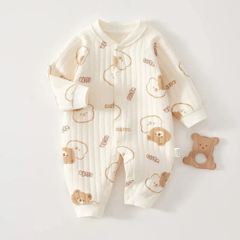 Baby Bear Winter Cotton Onesie – Cozy Comfort for Cold Nights - LunaKit Baby