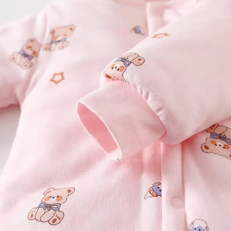 Baby Teddy Bear Cotton Winter Romper – Cozy Cuteness for Cold Days - LunaKit Baby