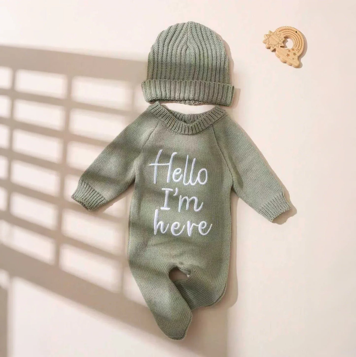 Newborn Hello Knit Jumpsuit – Sweet First Moments to Remember - LunaKit Baby