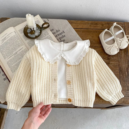 Baby Girl Knit Cardigan – Cozy Autumn Warmth with Timeless Charm - LunaKit Baby