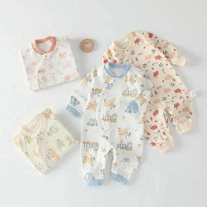 Baby Cotton Floral Animal Onesie – Gentle Style for Little Days - LunaKit Baby