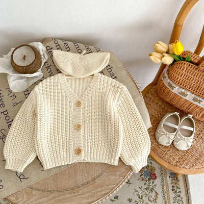 Baby Girl Knit Cardigan – Cozy Autumn Warmth with Timeless Charm - LunaKit Baby