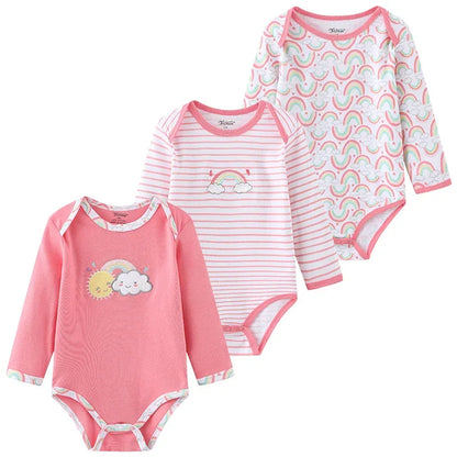 Newborn Cotton 3-Piece Bodysuit Set – Soft Everyday Comfort - LunaKit Baby