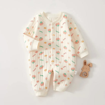 Baby Thick Cotton Winter Pajama Romper – Cozy Sleep for Cold Nights - LunaKit Baby