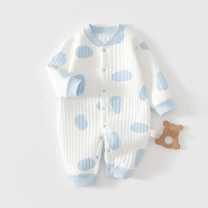 Baby Thick Cotton Winter Pajama Romper – Cozy Sleep for Cold Nights - LunaKit Baby